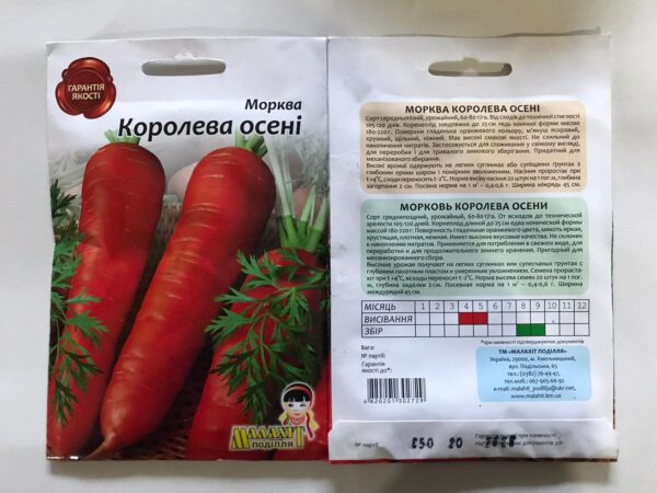 Морква Королева Осені насіння - Зображення 2